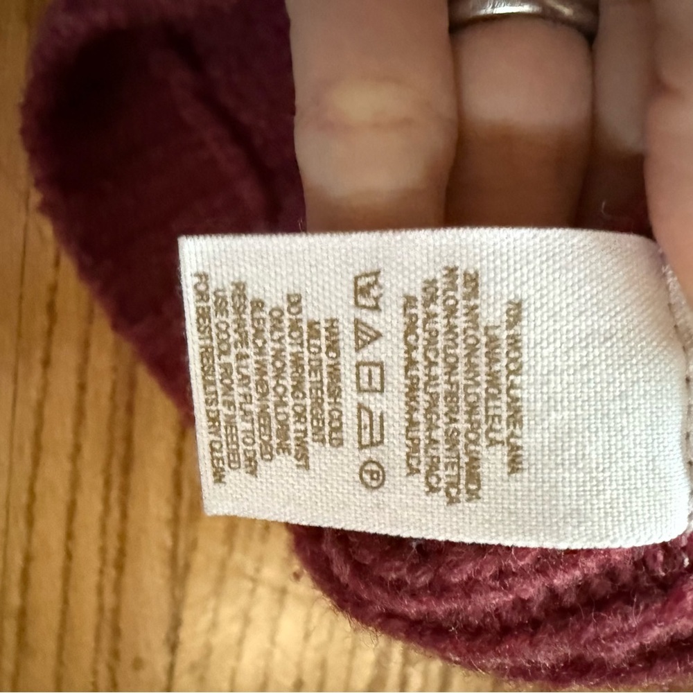 Free People Knit Mini Sweater Dress — Size Small • Cable Knit • Berry Wine - Picture 6 of 9